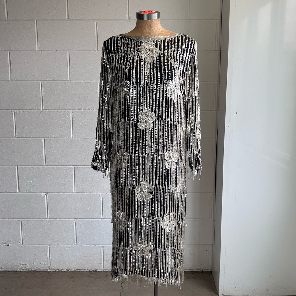 Black & Silver Beaded Dress